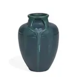 carved and painted earthenware vase by Albert Frank Pons for Rookwood Pottery, sold Nov 2021