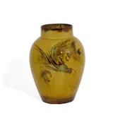 earthenware Standard Glaze vase featuring a single dragon by Laura Ann Fry, sold Nov 2021