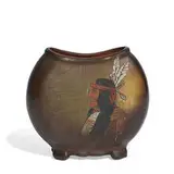 earthenware Dickensware pillow vase by Levi J. Burgess for Weller Pottery, sold Nov 2021