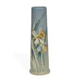 earthenware Hudson vase with bright jonquil decoration by Hester Pillsbury for Weller Pottery, sold Nov 2021