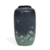 earthenware Vellum glaze vase with a prairie landscape by Mary Grace Denzler for Rookwood Pottery, sold Nov 2021