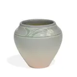 earthenware Vellum glaze vase with small white flowers by Katherine van Horne for Rookwood Pottery, sold Nov 2021
