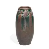 Charles S. Todd for Rookwood Pottery, carved and painted earthenware vase with stylized flower buds