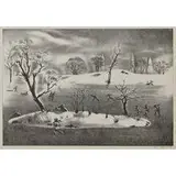 Louis Lozowick, Skater's Island, Central Park, 1937
