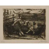 John Sloan, Woman and Child on the Roof, 1914