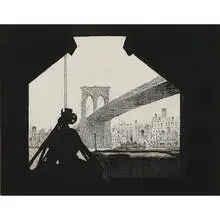 George Cohen, Bridge Silhouette (Brooklyn Bridge), 1982