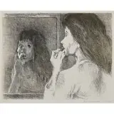 Raphael Soyer, Woman with Lipstick #2, 1972