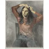 Raphael Soyer, Seated Girl Combing Hair