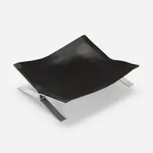 Alessandro Albrizzi, ottoman, c. 1975, chrome-plated steel, leather