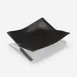 Alessandro Albrizzi, ottoman, c. 1975, chrome-plated steel, leather