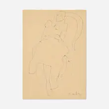 March Relaxed by Milton Avery, c. 1948, ink on paper, sold Jul 2019