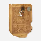 Bruce Conner, Untitled, c. 1965, burned book pages, wax, steel, mirrored glass, cardboard, paper