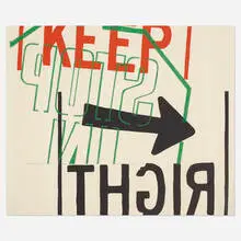 Corita Kent, left, 1967, screenprint on heavy wove paper
