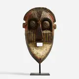 Bushongo, Pwoom-Itok mask, carved and painted wood, formed copper, metal, shells