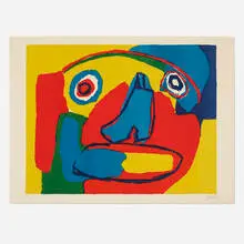 Primary Puppy by Karel Appel, 1969, lithograph on paper, sold Jul 2019
