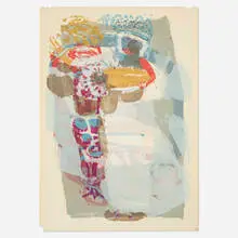 she brought forth a son by Corita Kent, 1958, screenprint on paper, sold Jul 2019