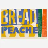 peache bread by Corita Kent, 1964, screenprint on paper, sold Jul 2019