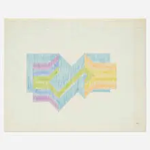 Untitled (#84) by Neil Williams, c. 1965, colored pencil on paper, sold Jul 2019