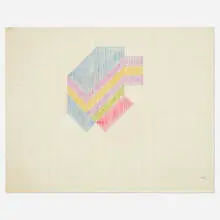 Untitled (#56) by Neil Williams, c. 1965, colored pencil on paper, sold Jul 2019