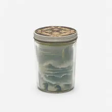 Bruce Conner, Untitled, c. 1970, glass, steel, printed paper, foam rubber