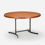 Paolo Tilche, adjustable table, 1963, mahogany, enameled steel, brass
