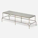 John Duff, bench, bronze, steel and blue stone