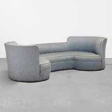 Oasis sofa, model 5200 by Edward Wormley, 1952, upholstery, mahogany, sold Jun 2019