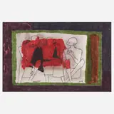Wounded Shadows by M. F. Husain, 1981, watercolor and ink on paper, sold Jun 2019