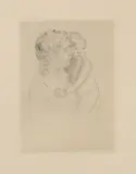 Mary Cassatt, Untitled, Denise holding her child etching