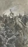 Lionel Edwards, Untitled, watercolour and gouache en grisaille heightened with white 35 x 22cm (4) .