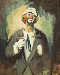 Robert Colot, Untitled, Clown signed upper right 'R Colot' oil on board 49 x 39cm