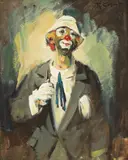 Robert Colot, Untitled, Clown signed upper right 'R Colot' oil on board 49 x 39cm
