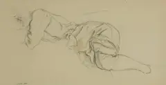 Albert Rutherston, Untitled, pencil and wash 20 x 38cm .