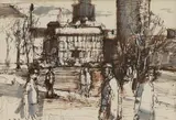 Peter Mayne, Untitled, pen and ink and wash 14 x 21cm .