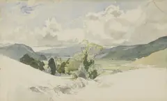 Charles Knight, Untitled, pen and ink and watercolour 34.5 x 53cm .