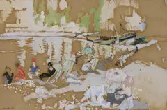 Albert Rutherston, Untitled, watercolour and gouache on brown paper