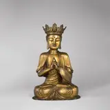 Qing-Dynastie Chinesisch, Buddha Vairocana, Um 1700, Bronze, feuervergoldet. 51 cm (20 ⅛ in.)
