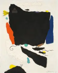 Willi Baumeister, Montaru mit Gondel, 1955, Mischtechnik auf Hartfaser