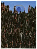 Max Ernst, La forêt, 1927, Gouache auf Papier (aus einem Skizzenblock), auf chamoisfarbenem Papier aufgezogen