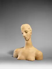 Wilhelm Lehmbruck, Büste der Großen Sinnenden, 1914, Terrakotta, farbig gefasst