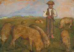Paula Modersohn-Becker, Schafhirte, 1902, Öl auf Pappe auf Hartfaser
