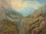 Otto Dix, Am Julierpass, 1936, Öl auf Hartfaser