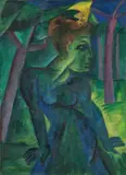 Conrad Felixmüller, Frau im Wald (Wiesbaden), 1918, Öl auf Leinwand