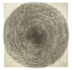 Günther Uecker, Spirale, 1983, Nägel über Acryl auf Leinwand auf Holz