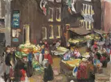 Max Liebermann, Judengasse in Amsterdam (Uilenburgersteeg, Ecke Jodenbreestraat), 1905, Öl auf Leinwand