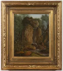 Antonín Mánes, Landscape with a Waterfall, 1820s, Oil on canvas