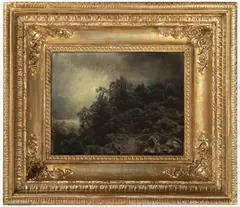 August Piepenhagen, Road in the Mountains During a Storm and Rain, 1850s, Oil on paper