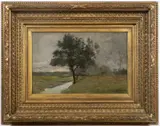 Antonín Chittussi, Landscape with a Tree, 1883, Oil on canvas on cardboard