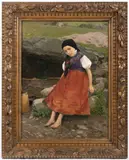 Jaroslav Špillar, Girl in a Folk Dress, 1891, Oil on cardboard