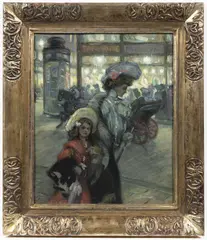 Viktor Stretti, Graben in Vienna, 1905, Oil on cardboard
